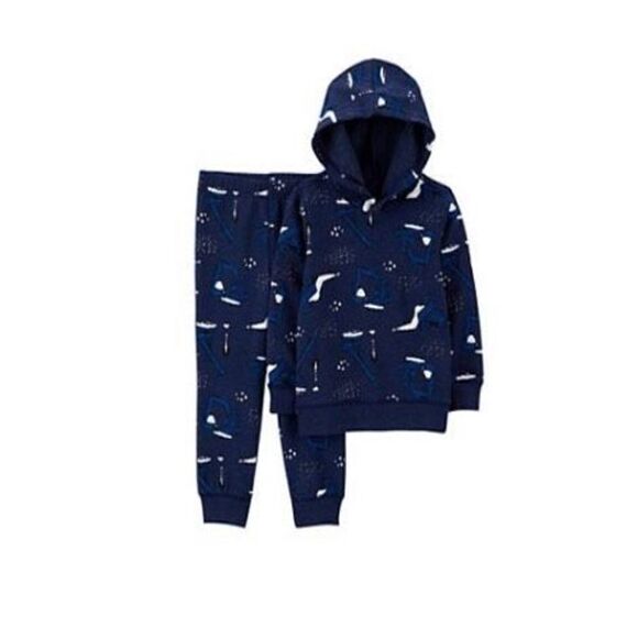 CARTER’S BABY BOY 3M Construction Fleece Top and Bottoms Set - Picture 6 of 7